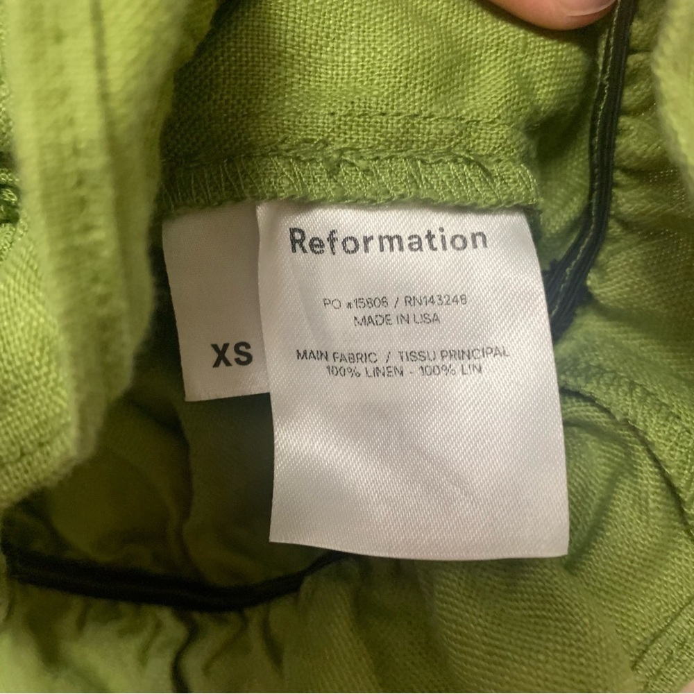 Reformation Ruskin Linen Top Size XS Green - Picture 5 of 9